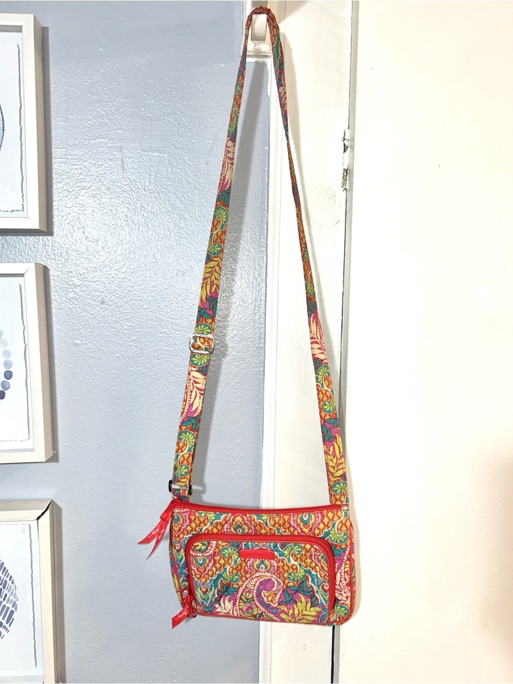 Vera Bradley Red Multicolor Paisley Crossbody